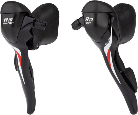microSHIFT R10 Drop Bar Shift Lever Set - 3 x 10-Speed